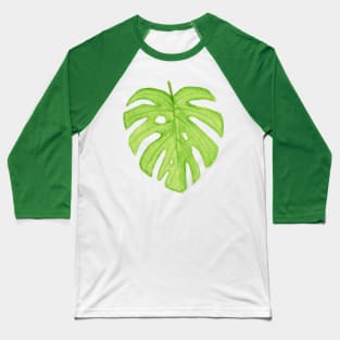 Watercolor Monstera Leaf Baseball T-Shirt